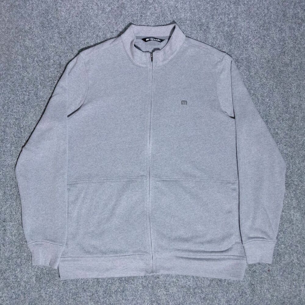 Travis Mathew Nice Gesture Full Zip Golf Sweatshirt Jacket Men's XL Gray Cotton